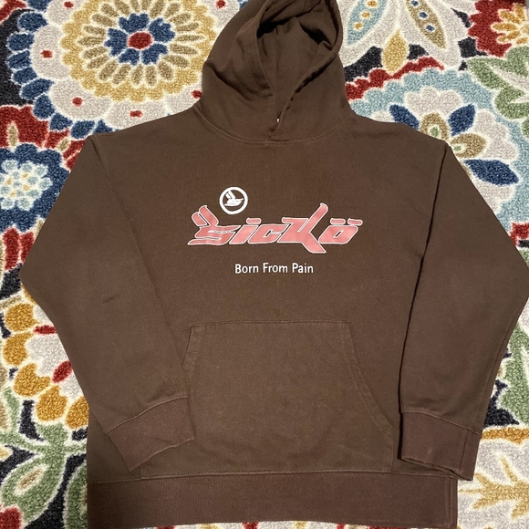 Other - Sicko Brown Hoodie with Red Logo